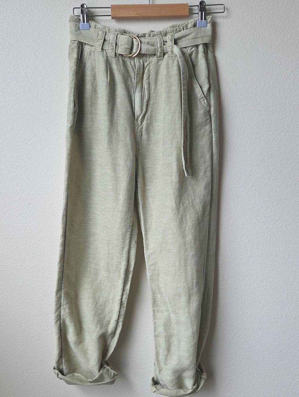 SUNDANCE Linen Blend Pleated Belted Pants Size 2 Vivienne Beauty